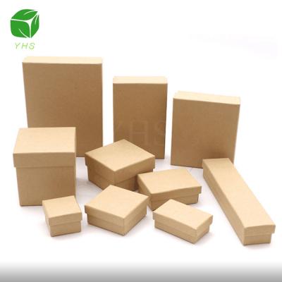 China Recyclable Customize Rigid Hard Brown Cardboard Gift Packaging Box Sky And Earth Whosale Various Sizes Jewelry Wrapping Paper With Lid for sale