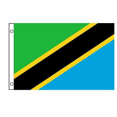 China Custom Hanging Tanzania Flag Fans Holiday Flag 90*150 Polyester Fabrics Flag Custom for sale