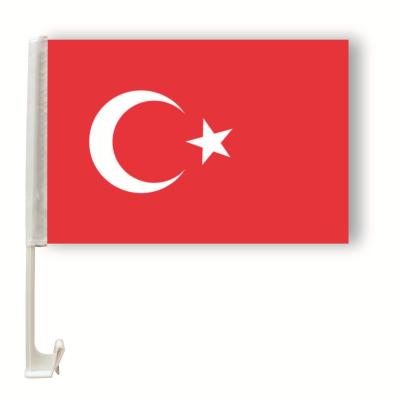 China Hanging Customize 2020 Euro 30*45 Football Team Turkish Flag Car Flag Turkey Car Window Car Flag for sale