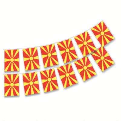 China Small Hanging String Flags North Macedonia Football Fans Strip Decoration Flags Bunting Garlands for sale