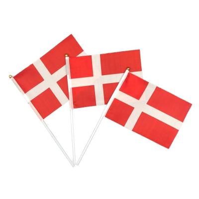 China Euro 2020 Wholesale Hand Hanging Waving Danish Flag 14X21cm Denmark Flags From All Countries In The World for sale