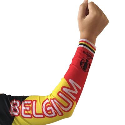 China National flag printing soccer football flag printing cycling sports logo and sports cooling arm sleeve for sale