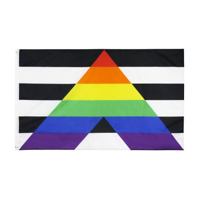 China Manufacturer Hanging Ready To Ship Ally Gay Upright Flag 3x5fts - Lgbt Alliance Upright Rainbow Flags for sale