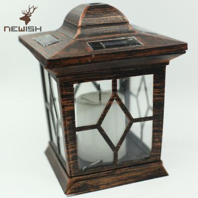 China Newish hot selling LED Solar Lantern Waterproof Outdoor Lantern Solar Lights Outdoor Decorative Candle Light for sale