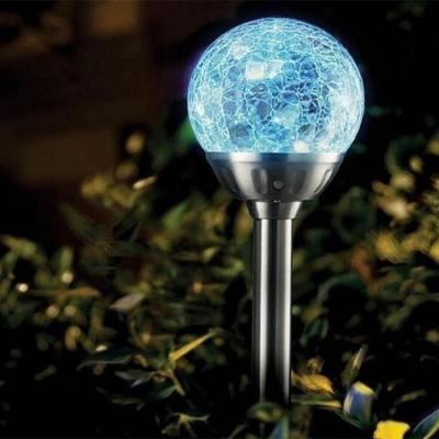 Chine Actionné solaire en verre imperméable assez nouveau réverbère d'acier inoxydable de boule de fente de dia8xH38cm IP65 câble de masse l'enjeu pour le jardin à vendre