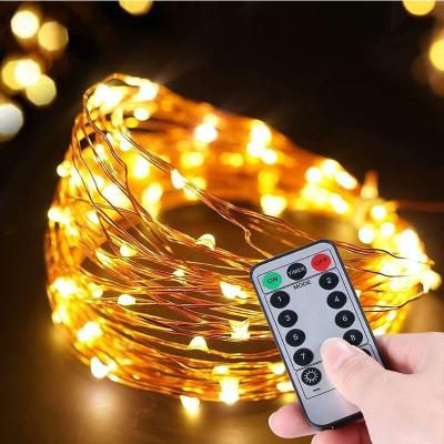 China Kanlong outdoor usb battery remote control smart mini led copper wire fairy string solar Christmas tree holiday light for sale