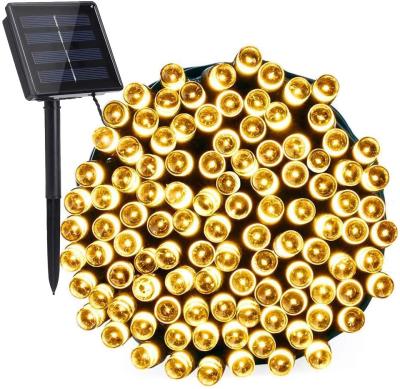 China Newish 100 LED wholesale outdoor lighting bulb string Christmas decorative solar led light for room garden patio decor for sale