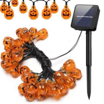 China Indoor and outdoor IP44 light up garden home holiday decor acrylic ghost string solar halloween pumpkin lights for sale