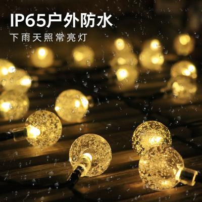 China Christmas decoration supplies outdoor waterproof 1.8cm 6.5M 30 LED bulbs Holiday garden decorative solar bubble string light for sale