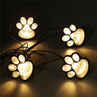 China Kanlong Outdoor Dog Animal Footprint String light Lawn Energy Saving Garden Paw Print LED Solar Lights for sale