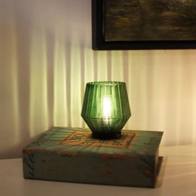 China Kanlong  Bedroom Table Lamps Glass Shade Edison Filament Bulb Desk Lamp For Home Decor Glass for sale