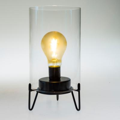 China Newish retro style bulb decoration glass shade table lamp with glass edison filament bulb for sale