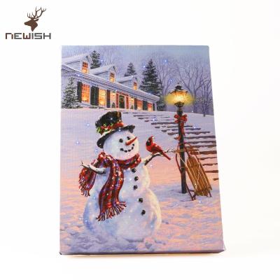 China Newish high quality wall hanging picture with led lights led canvas art painting light christmas wall decoration painting light for sale