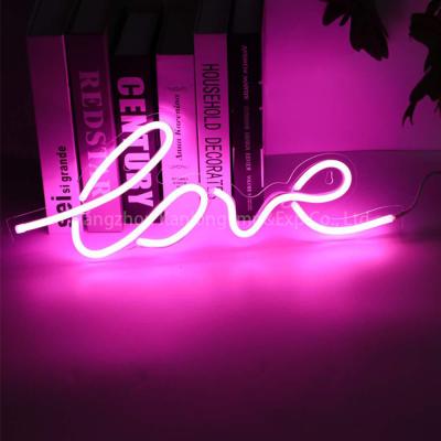 China Acrylic hanging USB LED love letter game neon light valentine gift for girls men wedding couple home wall deco led neon lights for sale