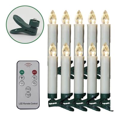 China Set of 10  indoor battery operated flameless plastic wireless led candles with remote for sale