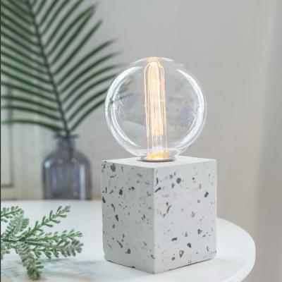 China Kanlong terrazzo cute vintage acrylic G80 edison bulb LED table lamp decoration desk light for home hotel bedroom decor for sale