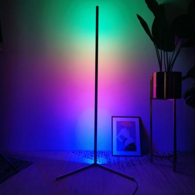 China In Stock Modern Bedroom Black Simple Led  Corner Floor Lamp RGB for sale