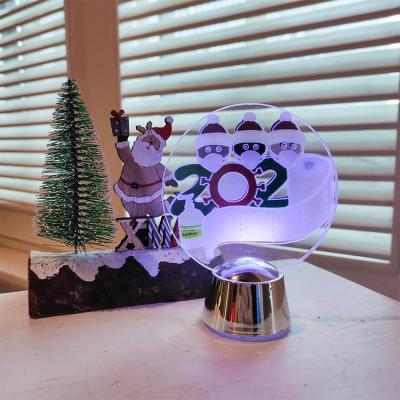 China 2020 Survivor House Snowman Xmas Tree Indoor Table Decor Lamp Acrylic Hanging Led light Christmas Pendant Ornament for sale