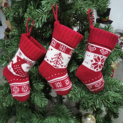 China 2022 Luxury Wholesale Red Xmas Gift Bags Tree Hanging Decoration Ornaments Christmas Stocking in Bulk for sale