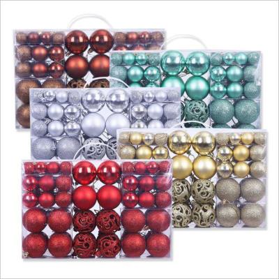 China 100 box sets Christmas tree, Christmas decorations hang plating plastic Christmas balls for sale