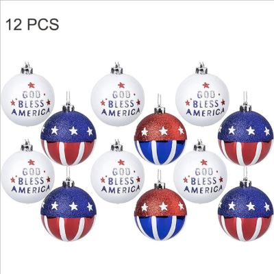 Chine Décoration en plastique américaine de Noël de la boule 6 cm de Noël de drapeau de PCS de la décoration 12 d'arbre de Noël à vendre