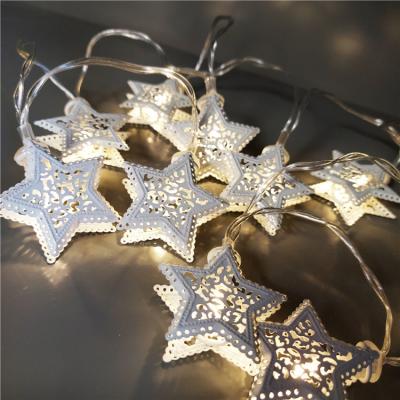 China Kanlong 3 style 10 LED  heart star snowflake white metal Christmas fairy lights for home decor lighting for sale