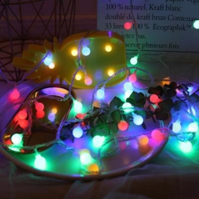 China 5M 50 LED RGB macarone mint color changing mini plastic ball string white matt led bulb lights for christmas decoration for sale