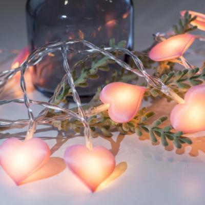 China Kanlong cute 65inch 10L pink heart fairy light battery powered led lights string for wedding decoration for sale