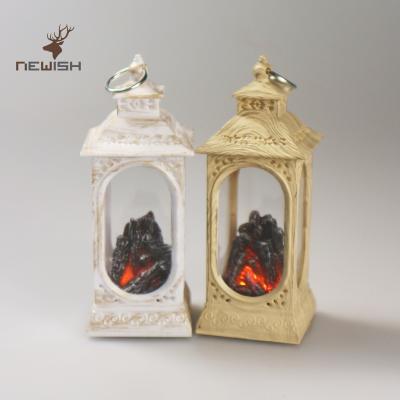 China Kanlong SET OF 2 Plastic Mini Flash Fire Table Led Light Christmas Lantern for sale