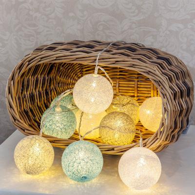 China Festival Holiday Lighting Cotton Ball Christmas Lights Led String for sale