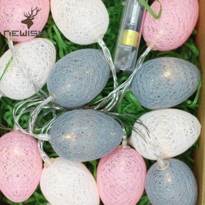 China Baby easter craft indoor cotton easter egg LED string light for easter decoration for sale