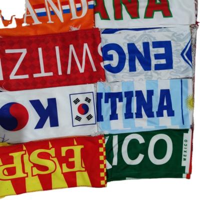 China Custom 2022 Qatar Soccer Scarf Soccer Cup Long Club Team Print Sports Fan Scarf for sale