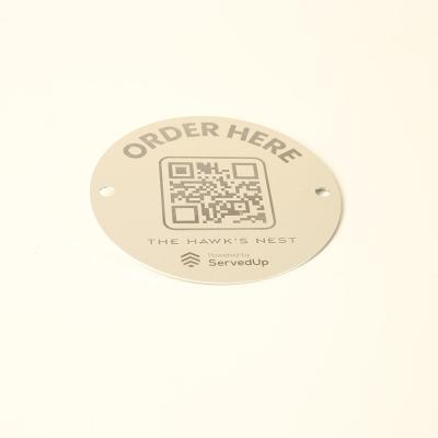 China Europe Anodized Scan QR Barcode Label Two-Dimensional Code Metal Asset Tag Aluminum Laser Engrave Silk Printing UV Coated Nameplate for sale