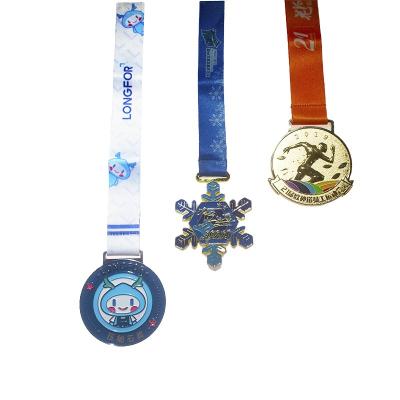 China Souvenir High Quality Plating Gold Silver Bronze Soft Enamel Custom Metal Sports Medal for sale