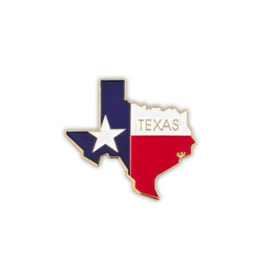 China Worldwide High Quality Custom Metal Texas Flag Lapel Pin Badge for sale