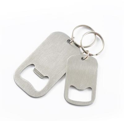 China Low Price Personalized Laser Stainless Steel Beer Bottle Opener Key Chain Printing Logo Silver Durable Metal for sale