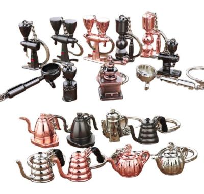 China Factory Price 3D Metal Coffee Mug High Quality Coffee Maker Metal Keychains for sale