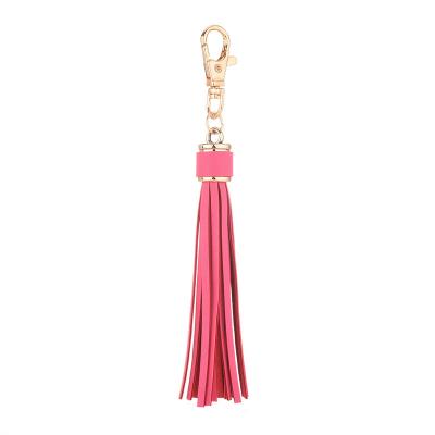 China Factory Price High Quality Leather Custom Leather Tassel Key Chain for sale