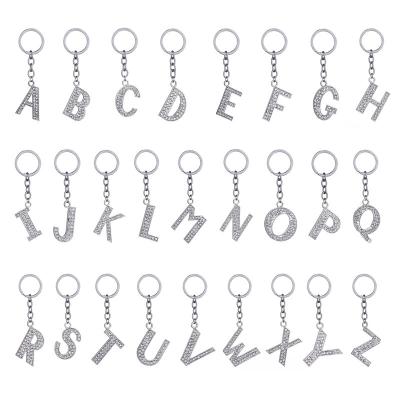 China Fashion Crystal Rhinestones Alphabet Keyring Souvenir Gifts Promotion for sale