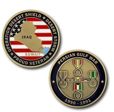 China Europe 2019 Hot Sales Custom Proud Iraqi Persin Gulf War Veteran Metal Challenge Coin for sale