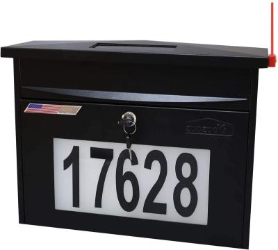 China Waterproof Black Wall Mount Locking Outdoor Mailbox for sale