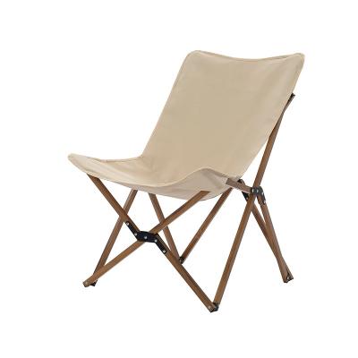 China Outdoor Folded Wooden Butterfly Chair Beach Leisure Easy-carry Portable Fishing Camping Folding Chair for sale