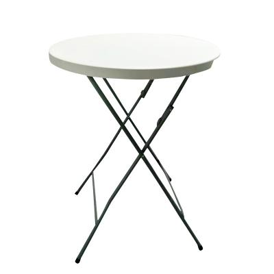 China Small Portable Plastic High Foot Wine Round Table 80*110cm Banquet Outdoor Wedding Folding Tables for sale