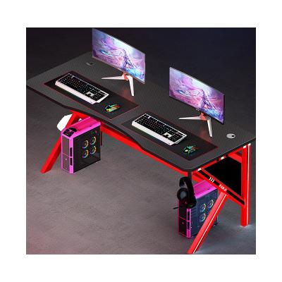 China (Size)Best Cheap Adjustable Large Folding Desk Corner 140CM RGB Foldable Standing Desk Led Computer Physical Channels Top Table Gaming Desk for sale