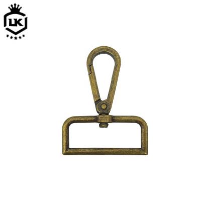 China LanKe Best Hot Sale Eco-friendly Antique Brass D Shaped Snap Hook For Metal Bag Accessories Hook for sale