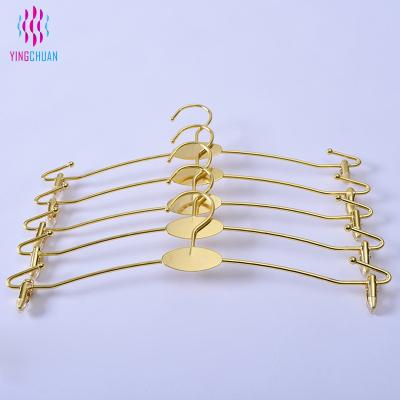 China Hot Sale Modern Customized Gold Underwear Hangers Metal Clips Hanger For Lingerie Laundry Hanger for sale