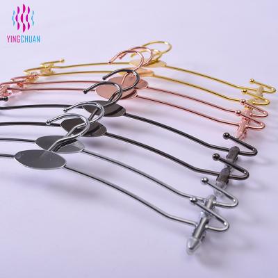 China Modern Stylish Custom Gold Underwear Hangers Metal Clips Hanger For Lingerie for sale