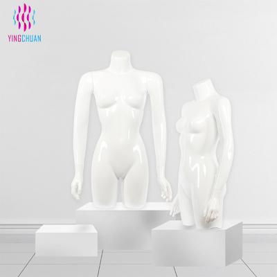 China New Style Cloth Covered Female Half Body White Standing Mannequin On Sale for sale