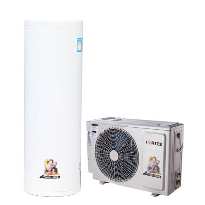 China Hotel Heat Pump Heating Cooling Refrigerant R134 / R410 Air Source Heat Pump+Water Tank for sale