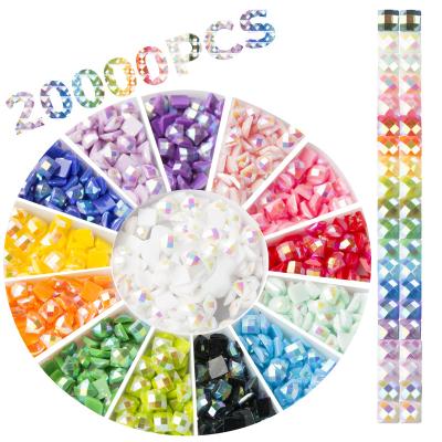 China CLASSIC E-102   1000pcs/Bag 20 Colors Rhinestones Bead Art Gem Art Square Drill AB Diamond Painting Beads for Diamond Dots Accessories for sale